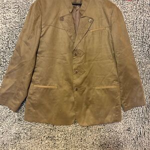 Landhaus Men's Brown Microfibre Blazer Jacket Size 48 Casual